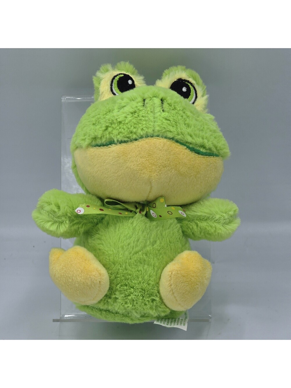 Homerbest Green Yellow Frog Plush Polka Dot Bow Stuffed Animal HTF